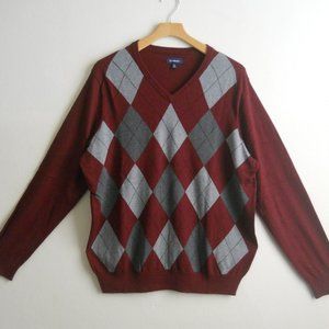 Argyle Sweater, Croft & Barrow, Men's XL, V-Neck